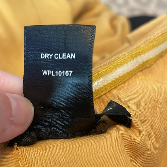 AQUA Bloomingdales Strapless Mustard Keyhole Tie Front Jumpsuit Medium - Picture 6 of 7